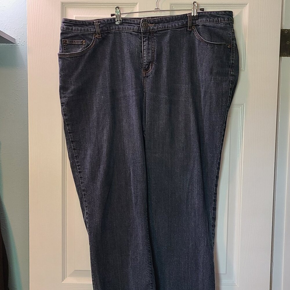 VENEZIA STRETCH BOOTCUT DENIM BLUE JEANS SIZE 6 PETITE LANE BRYANT